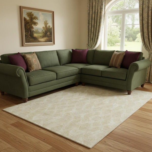 HomeRoots 10' X 14' Beige & Coffee Diamond Area Rug - Washable, UV-Protected, Perfect for Homes with Kids & Pets! 652611