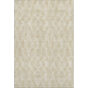 HomeRoots 10' X 14' Beige & Coffee Diamond Area Rug - Washable, UV-Protected, Perfect for Homes with Kids & Pets! 652611
