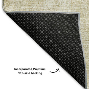 HomeRoots 10' X 14' Beige & Coffee Diamond Area Rug - Washable, UV-Protected, Perfect for Homes with Kids & Pets! 652611