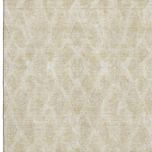 HomeRoots 10' X 14' Beige & Coffee Diamond Area Rug - Washable, UV-Protected, Perfect for Homes with Kids & Pets! 652611