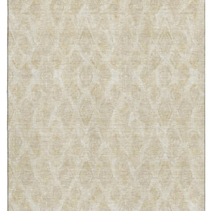 HomeRoots 10' X 14' Beige & Coffee Diamond Area Rug - Washable, UV-Protected, Perfect for Homes with Kids & Pets! 652611