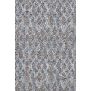 HomeRoots 8' X 10' Blue and Gray Diamond Washable Area Rug - Stylish, Stain-Resistant, UV Protected for Homes 652615
