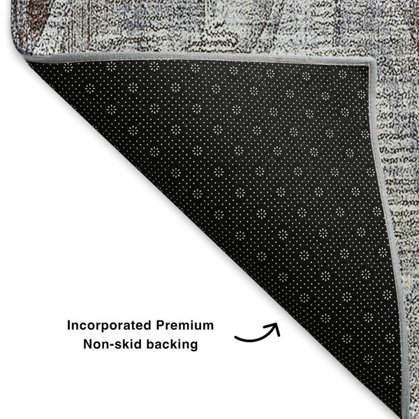 HomeRoots 8' X 10' Blue and Gray Diamond Washable Area Rug - Stylish, Stain-Resistant, UV Protected for Homes 652615