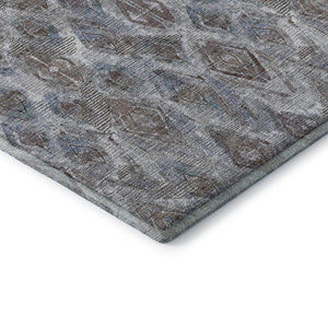 HomeRoots 8' X 10' Blue and Gray Diamond Washable Area Rug - Stylish, Stain-Resistant, UV Protected for Homes 652615