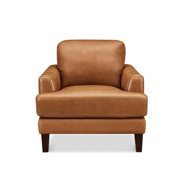 English Elm Cassia Top-Grain Leather Chair with Pocket Coil Seats, Memory Foam & Feather Down Comfort B2705P338098