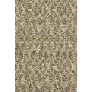HomeRoots 10' Coffee and Beige Diamond Area Rug - Washable, UV Protected, Perfect for Busy Homes & Spaces! 652629
