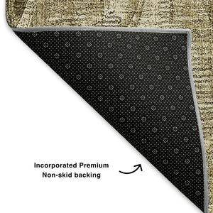 HomeRoots 10' Coffee and Beige Diamond Area Rug - Washable, UV Protected, Perfect for Busy Homes & Spaces! 652629