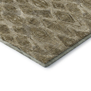 HomeRoots 10' Coffee and Beige Diamond Area Rug - Washable, UV Protected, Perfect for Busy Homes & Spaces! 652629