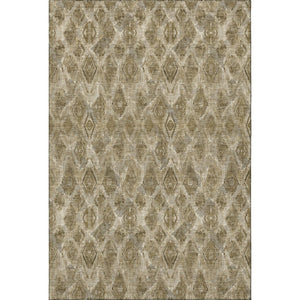 HomeRoots 10' Coffee and Beige Diamond Area Rug - Washable, UV Protected, Perfect for Busy Homes & Spaces! 652629