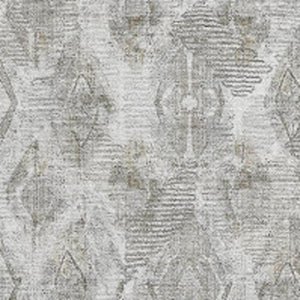 HomeRoots 5' Silver and Gray Diamond Area Rug - Washable, UV Protected, Stain-Resistant for High-Traffic Areas 652631