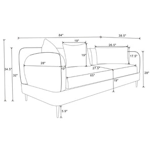 English Elm Repley Chenille Sofa and Loveseat Set with Tapered Legs for Modern Living Rooms B062S01635