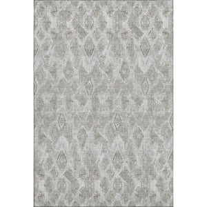 HomeRoots 10' X 14' Silver and Gray Diamond Area Rug - Durable, Washable, UV-Protected for High-Traffic Spaces 652635