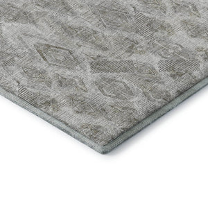 HomeRoots 10' X 14' Silver and Gray Diamond Area Rug - Durable, Washable, UV-Protected for High-Traffic Spaces 652635