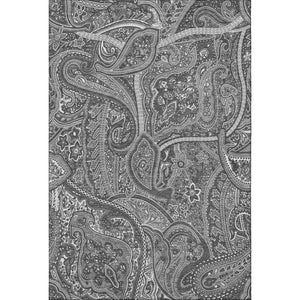 HomeRoots 5' X 8' Gray And Ivory Paisley Area Rug - Washable, UV-Protected, Elegant Design for Busy Homes 652649