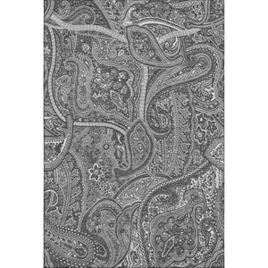 HomeRoots 8' X 10' Gray and Ivory Paisley Area Rug - Washable, UV Protected, Stain Resistant for Busy Homes 652651