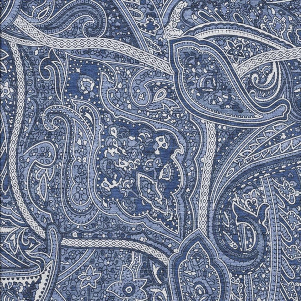 HomeRoots 9' Navy Blue & Ivory Paisley Washable Area Rug - UV Protected, Stain-Resistant, Durable Design 652658