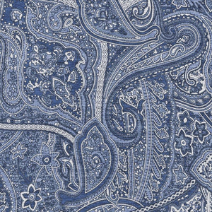 HomeRoots 9' Navy Blue & Ivory Paisley Washable Area Rug - UV Protected, Stain-Resistant, Durable Design 652658