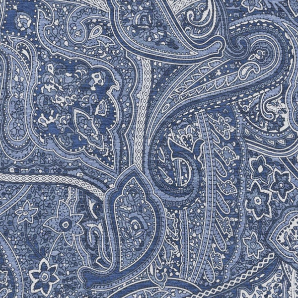 HomeRoots 9' Navy Blue & Ivory Paisley Washable Area Rug - UV Protected, Stain-Resistant, Durable Design 652658