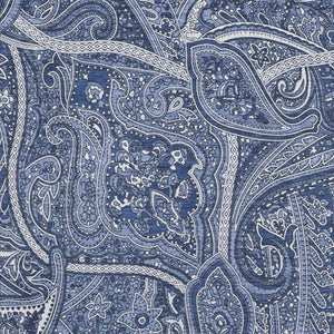 HomeRoots 10' X 14' Navy Blue & Ivory Paisley Washable Area Rug - Durable, UV Protected, Stain Resistant Elegance 652659