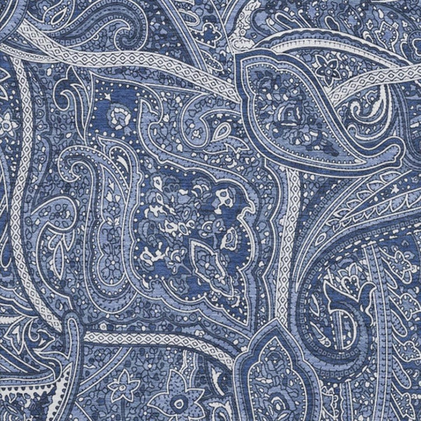 HomeRoots 10' X 14' Navy Blue & Ivory Paisley Washable Area Rug - Durable, UV Protected, Stain Resistant Elegance 652659