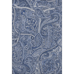 HomeRoots 10' X 14' Navy Blue & Ivory Paisley Washable Area Rug - Durable, UV Protected, Stain Resistant Elegance 652659