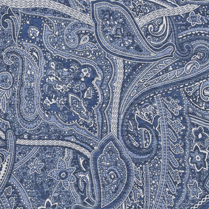 HomeRoots 10' X 14' Navy Blue & Ivory Paisley Washable Area Rug - Durable, UV Protected, Stain Resistant Elegance 652659