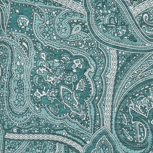 HomeRoots 5' Teal and Ivory Paisley Area Rug – Washable, UV-Protected, Durable for High-Traffic Homes & Style 652667