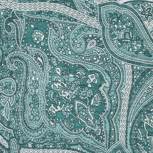 HomeRoots 10' Teal and Ivory Paisley Area Rug - Washable, UV-Protected, Durable Design for Busy Homes and Spaces 652671