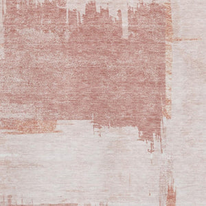 HomeRoots 5' X 8' Blush and Ivory Abstract Area Rug – Washable, UV-Protected, Stylish for Pets & Kids! 652679