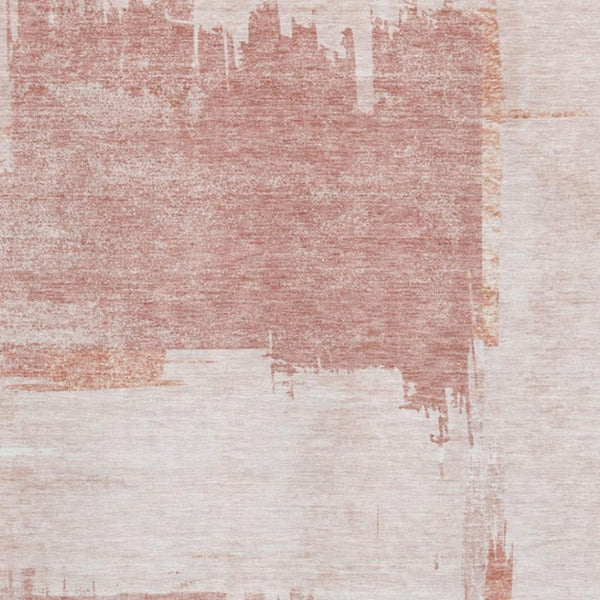 HomeRoots 5' X 8' Blush and Ivory Abstract Area Rug – Washable, UV-Protected, Stylish for Pets & Kids! 652679
