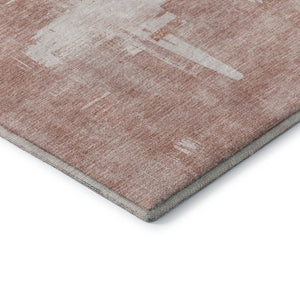 HomeRoots 8' Blush and Ivory Abstract Washable Round Rug - UV Protected, Pet-Friendly, Stylish Comfort for Any Space 652680