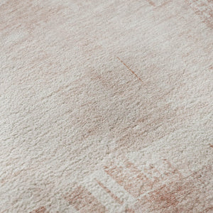 HomeRoots 8' Blush and Ivory Abstract Washable Round Rug - UV Protected, Pet-Friendly, Stylish Comfort for Any Space 652680