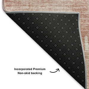 HomeRoots 8' X 10' Blush Abstract Washable Area Rug with UV Protection - Soft, Stylish, and Stain-Resistant! 652681