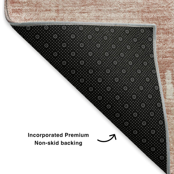 HomeRoots 8' X 10' Blush Abstract Washable Area Rug with UV Protection - Soft, Stylish, and Stain-Resistant! 652681