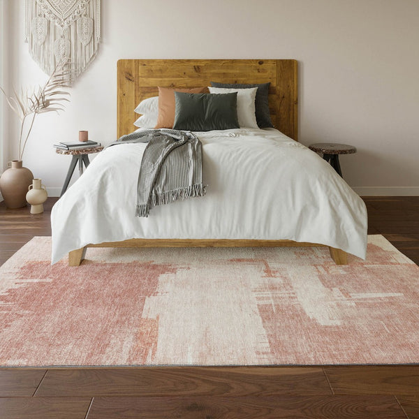 HomeRoots 8' X 10' Blush Abstract Washable Area Rug with UV Protection - Soft, Stylish, and Stain-Resistant! 652681
