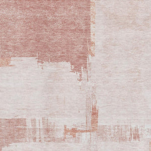 HomeRoots 9' X 12' Blush and Ivory Abstract Washable Area Rug - Durable, Stain-Resistant with UV Protection! 652682