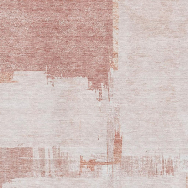 HomeRoots 9' X 12' Blush and Ivory Abstract Washable Area Rug - Durable, Stain-Resistant with UV Protection! 652682
