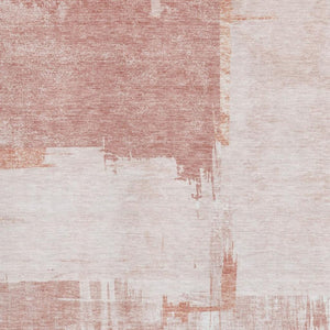 HomeRoots 9' X 12' Blush and Ivory Abstract Washable Area Rug - Durable, Stain-Resistant with UV Protection! 652682