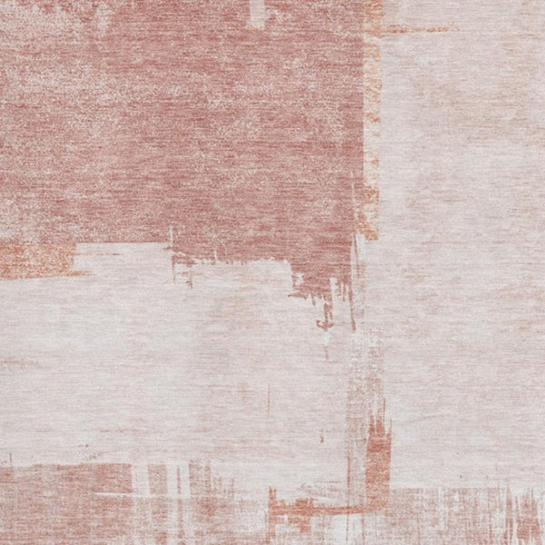 HomeRoots 9' X 12' Blush and Ivory Abstract Washable Area Rug - Durable, Stain-Resistant with UV Protection! 652682