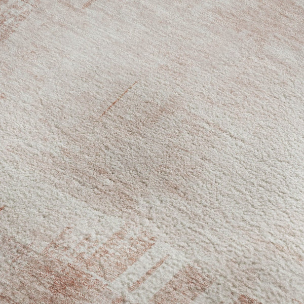 HomeRoots 9' X 12' Blush and Ivory Abstract Washable Area Rug - Durable, Stain-Resistant with UV Protection! 652682