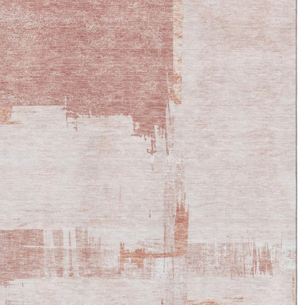 HomeRoots 10' X 14' Blush & Ivory Abstract Area Rug with UV Protection - Durable, Washable & Stylish Décor Solution 652683