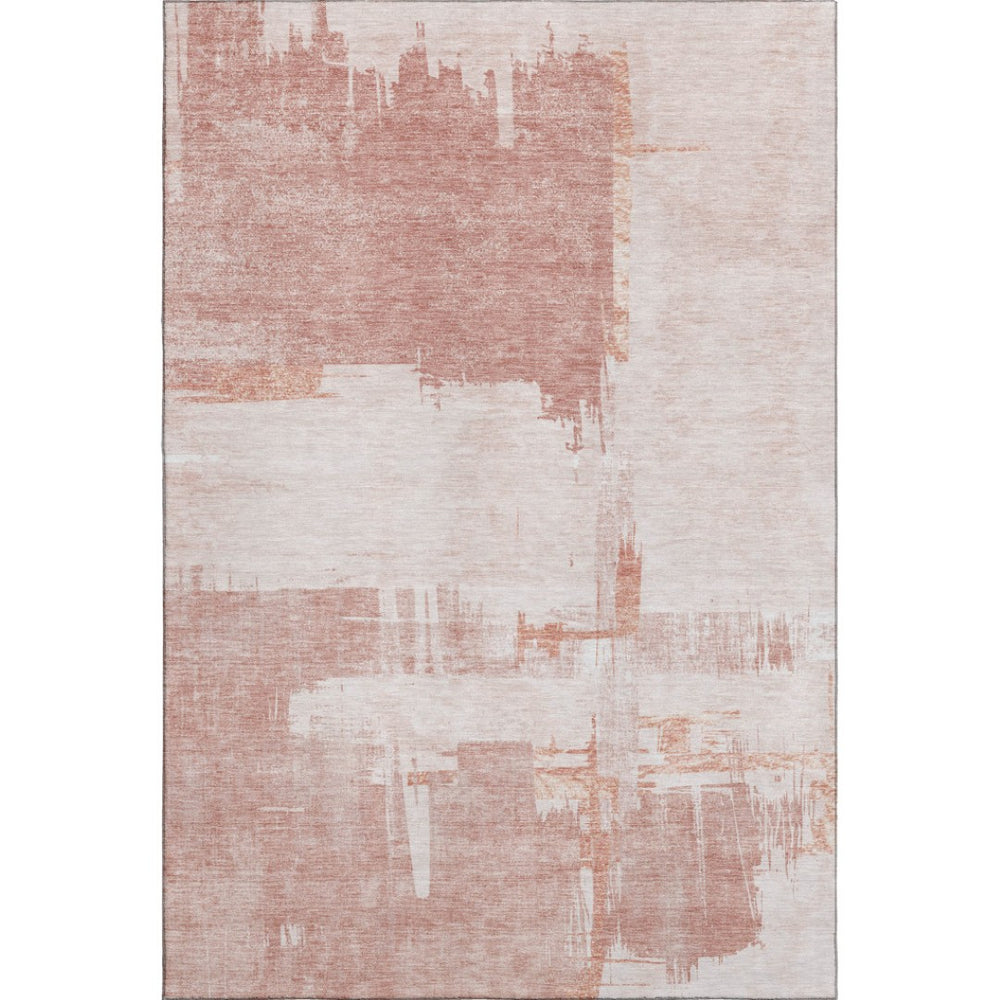 HomeRoots 10' X 14' Blush & Ivory Abstract Area Rug with UV Protection - Durable, Washable & Stylish Décor Solution 652683