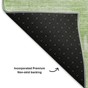 HomeRoots 5' X 8' Green And Ivory Abstract Area Rug – Washable, UV-Protected, Perfect for Kids & Pets! 652691