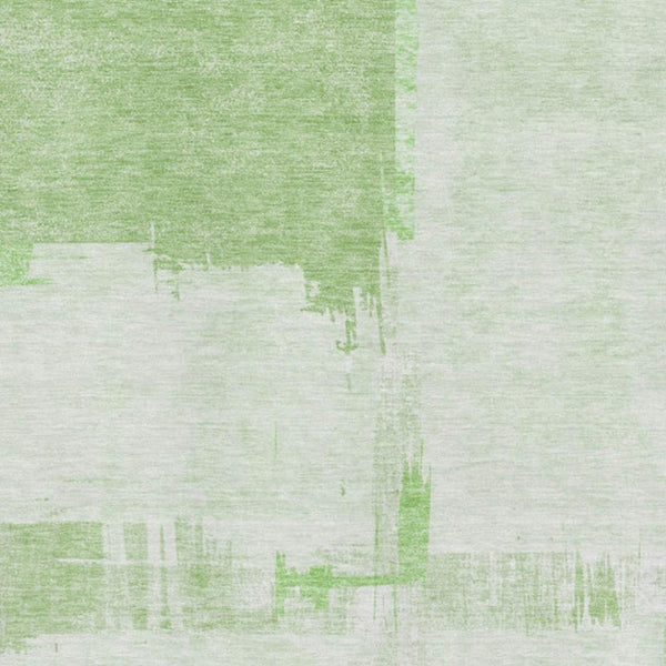HomeRoots 8' X 10' Modern Green and Ivory Abstract Washable Area Rug with UV Protection for High-Traffic Spaces 652693