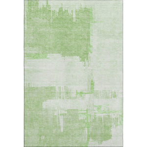 HomeRoots 9' X 12' Green and Ivory Abstract Area Rug - Soft, Washable, UV-Protected for Modern Homes & Comfort 652694