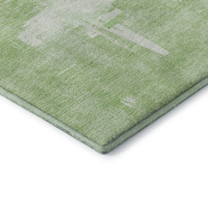 HomeRoots 9' X 12' Green and Ivory Abstract Area Rug - Soft, Washable, UV-Protected for Modern Homes & Comfort 652694