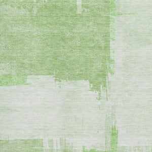 HomeRoots 9' X 12' Green and Ivory Abstract Area Rug - Soft, Washable, UV-Protected for Modern Homes & Comfort 652694