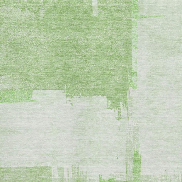 HomeRoots 9' X 12' Green and Ivory Abstract Area Rug - Soft, Washable, UV-Protected for Modern Homes & Comfort 652694