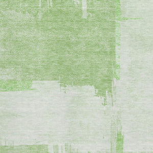 HomeRoots 10' X 14' Abstract Green & Ivory Washable Area Rug - UV Protection, Stain-Resistant, Durable Design 652695