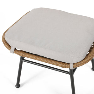 English Elm Christopher Knight Home® - Montana Light Brown Faux Rattan Outdoor Ottoman Set of 2 with Water-Resistant Cushions, Steel Frame Durable Elegance 65045.00LBRN